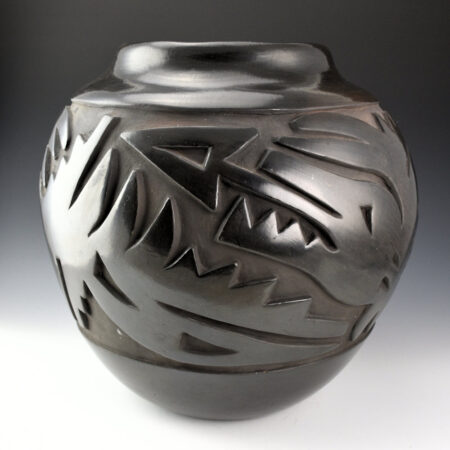 Alternative view of Tafoya, Camilio - 12.5" Tall Storage Jar with Carved Avanyu (1950's)