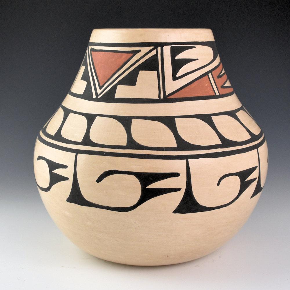 Dunlap, Carlos - Polychrome Water Jar with Avanyu and Cloud Designs (1978) - Image 3