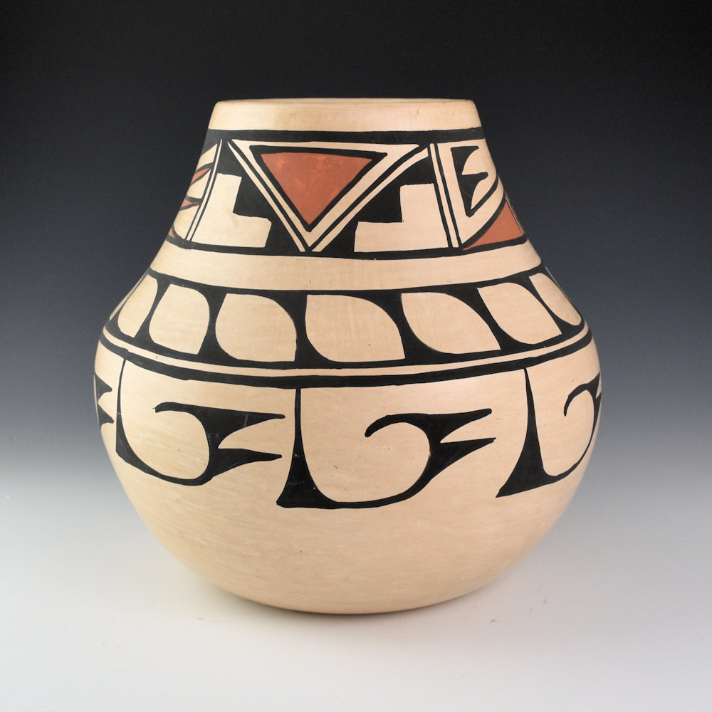 Dunlap, Carlos - Polychrome Water Jar with Avanyu and Cloud Designs (1978) - Image 4