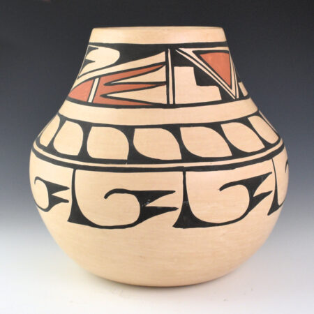 Alternative view of Dunlap, Carlos - Polychrome Water Jar with Avanyu and Cloud Designs (1978)