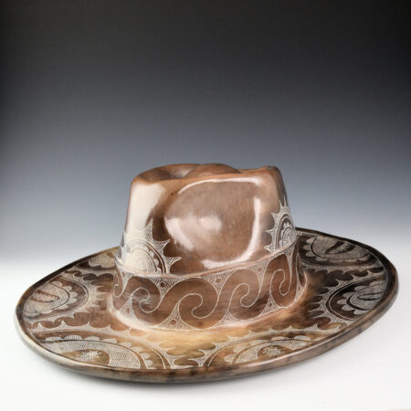 Earles, Chase Kahwinhut - Clay "Caddo Hat" with Incised Designs