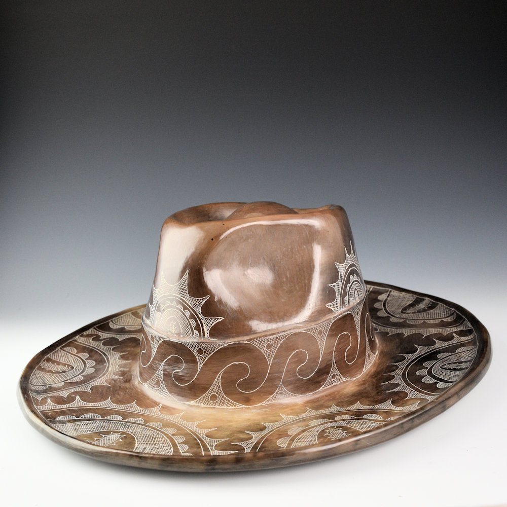 Earles, Chase Kahwinhut - Clay "Caddo Hat" with Incised Designs
