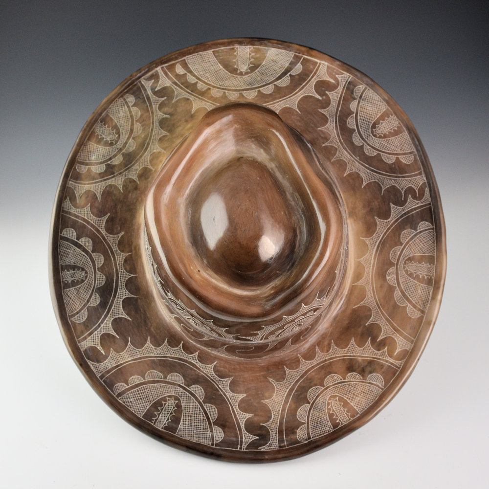 Earles, Chase Kahwinhut - Clay "Caddo Hat" with Incised Designs - Image 3