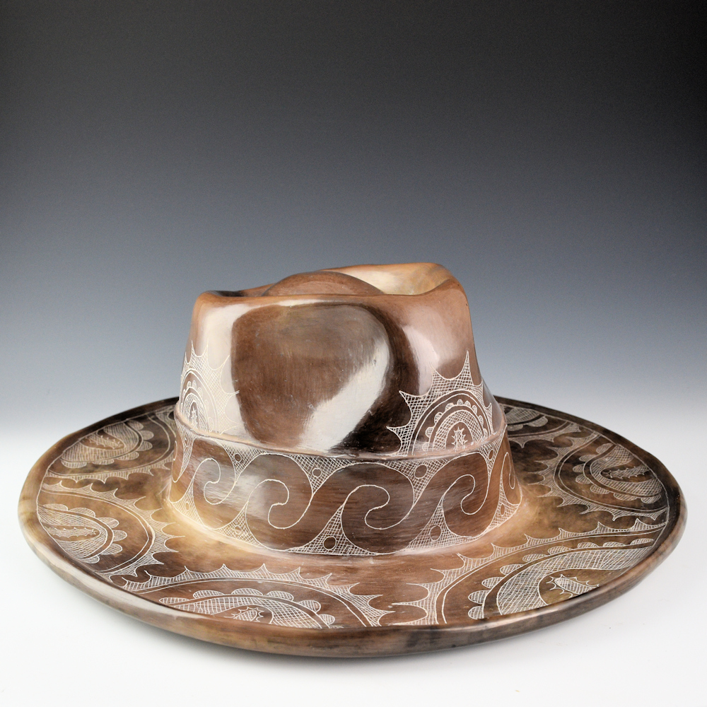 Earles, Chase Kahwinhut - Clay "Caddo Hat" with Incised Designs - Image 6
