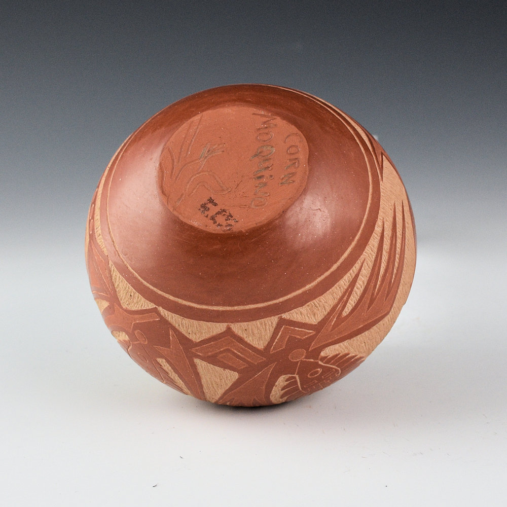 Moquino, Corn - Red Bowl with Avanyu (1990s) - Image 5
