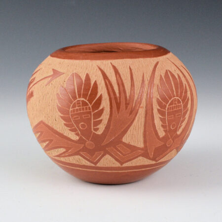 Alternative view of Moquino, Corn - Red Bowl with Avanyu (1990s)