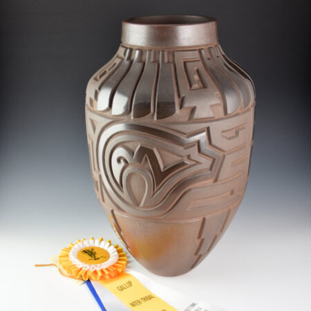 Begay, Daniel - 16" Tall "Mountain Songs" Black Jar with Bears