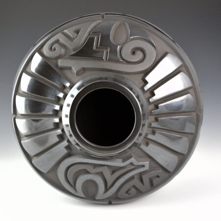 Alternative view of Begay, Daniel - "Flights of Fancy" Wide Jar with Heartline Bears