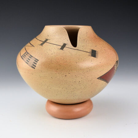Quotskuyva, Dextra - "Sikyatki Hand" Jar with Round Base (2 Pieces), 1998