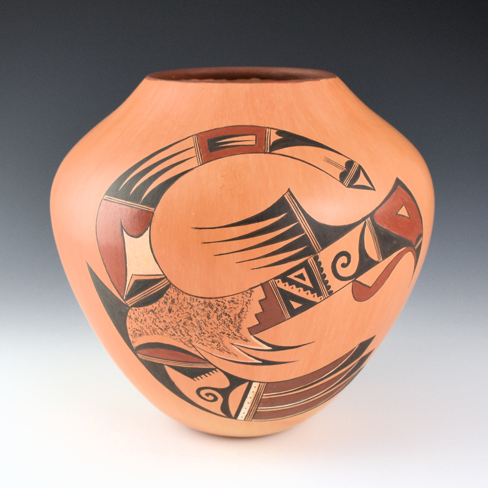 Quotskuyva, Dextra - 7.5" Tall "Cardinals" Five-Color Jar (1990s)