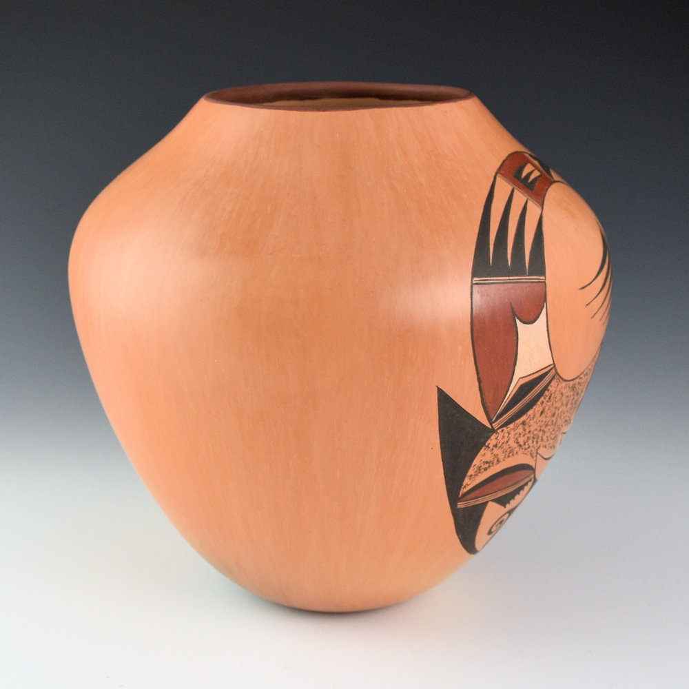 Quotskuyva, Dextra - 7.5" Tall "Cardinals" Five-Color Jar (1990s) - Image 4