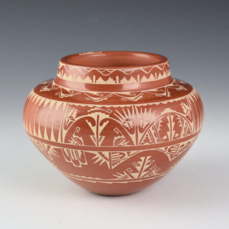 Alternative view of Curran, Dolores - Large Jar with Avanyu, Feathers, and Plant Designs