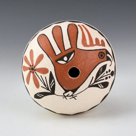 Lewis, Dolores - Seedpot with Acoma Bird and Flower (1990s)
