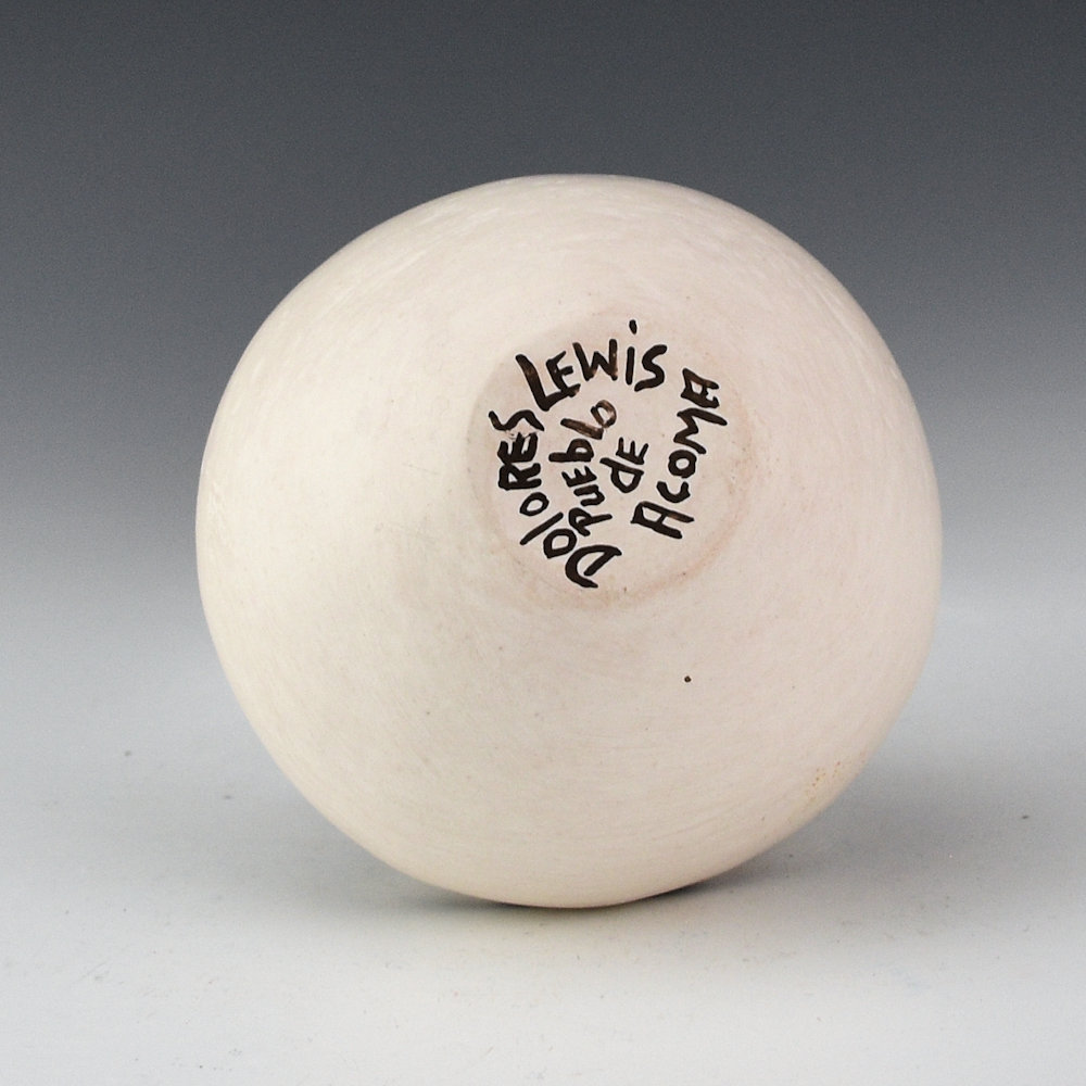 Lewis, Dolores - Seedpot with Acoma Bird and Flower (1990s) - Image 3