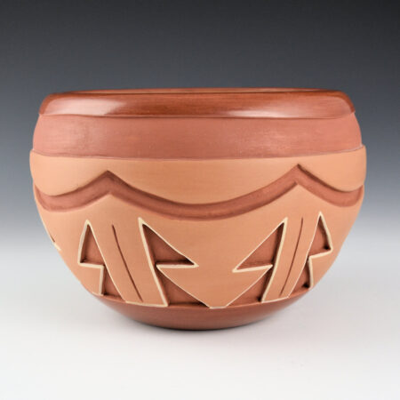 Alternative view of Naranjo, Dominguita Sisneros - Bowl with Carved Rain and Cloud Designs (1970s)