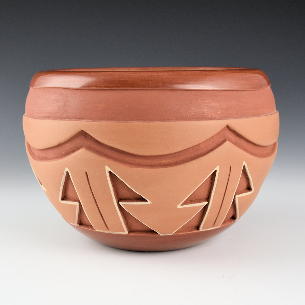 Naranjo, Dominguita Sisneros - Bowl with Carved Rain and Cloud Designs (1970s) - Image 2