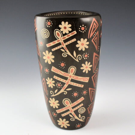 Alternative view of Fragua, Glendora - Three Sided Jar with Dragonflies and Flowers