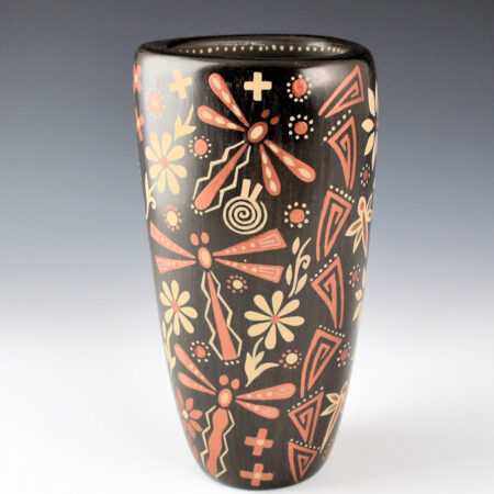 Fragua, Glendora - Three Sided Jar with Dragonflies and Flowers