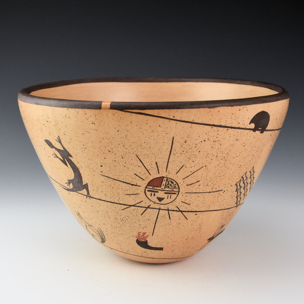 Kahe, Gloria - "Emergence of the Hopi Clans" Large Jar - Image 2