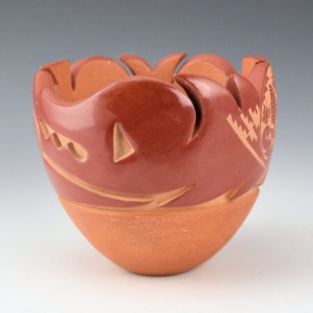 Alternative view of Medicine Flower, Grace - Jar with Carved Avanyu and Butterflies (1988)