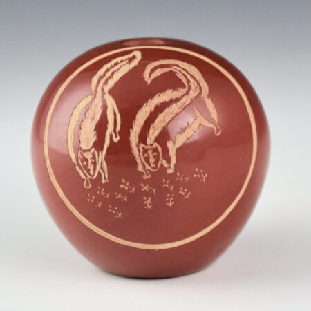 Alternative view of Medicine Flower, Grace - Seedpot with Skunks and Yei Figure (1973)