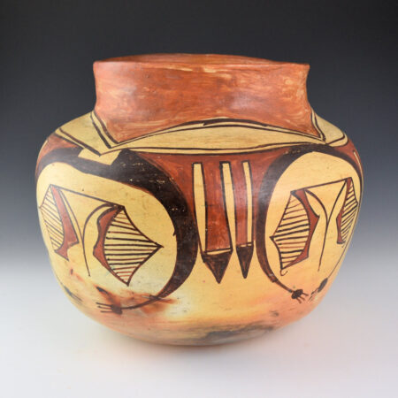 Alternative view of Unsigned - Large Polacca Polychrome Jar with Feather Designs (1870-1880)