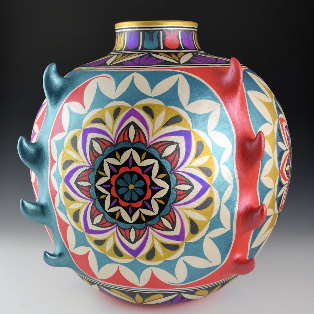Reano, Harlan - 14" Tall Flame Storage Jar with Flower Medallions (2026) - Image 4