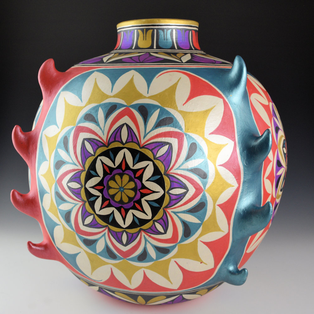 Reano, Harlan - 14" Tall Flame Storage Jar with Flower Medallions (2026) - Image 3