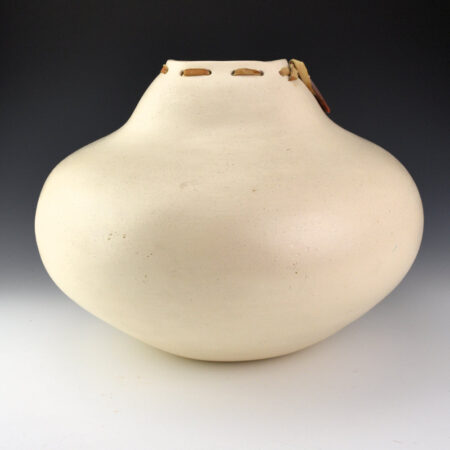 Alternative view of Stevens, Jacquie -  12" Wide Micaceous White "Bag" Jar (2004)