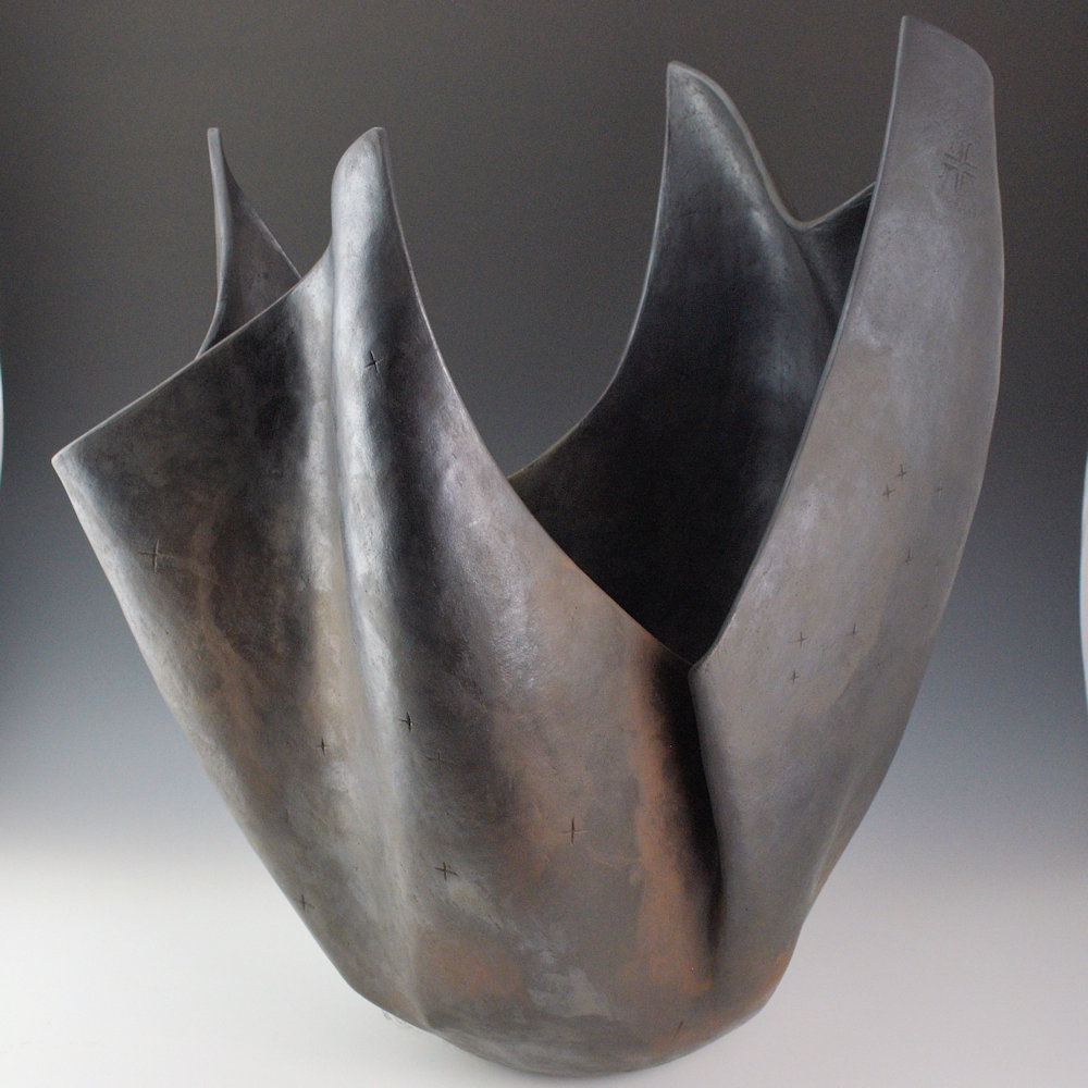 Tso, Jared - "Blanket of Night" Black Fired Sculptural Jar - Image 4