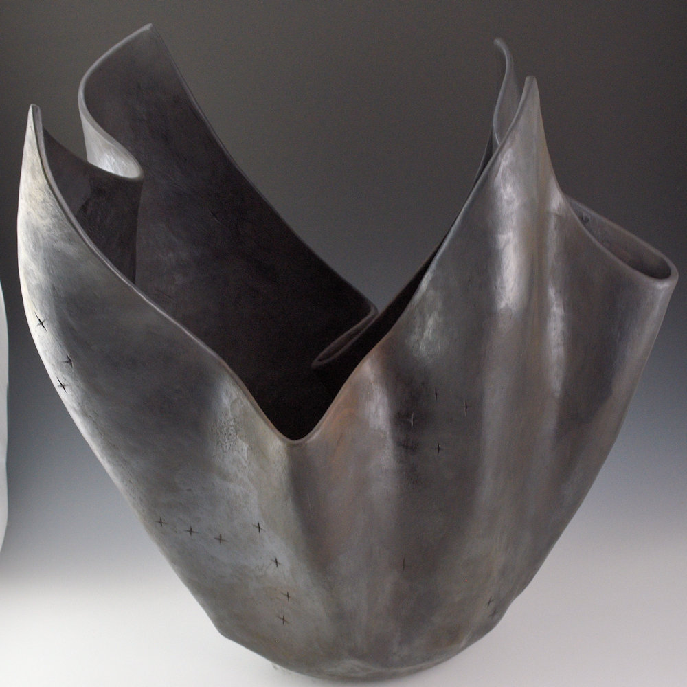 Tso, Jared - "Blanket of Night" Black Fired Sculptural Jar