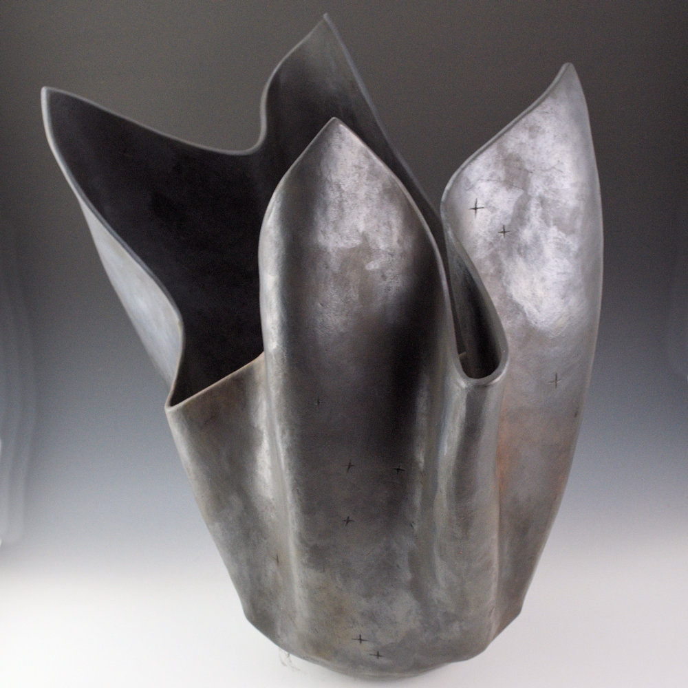 Tso, Jared - "Blanket of Night" Black Fired Sculptural Jar - Image 2