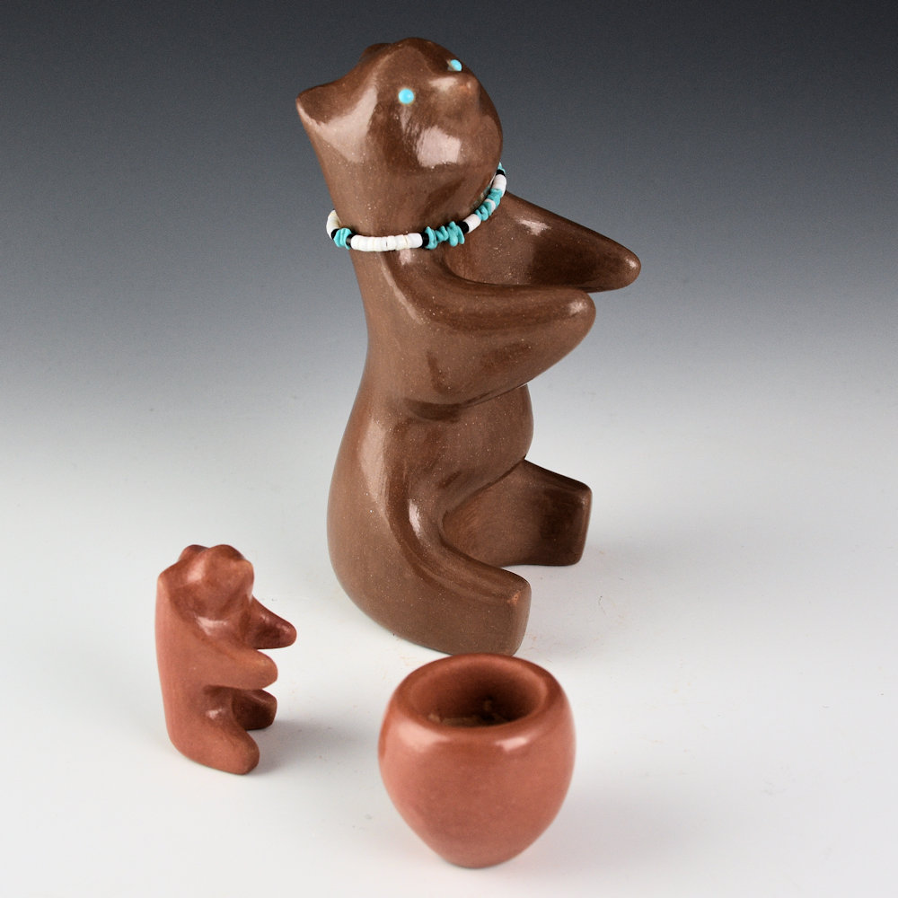 Naranjo, Jarren - Brown Bear with Bowl and Small Red Bear (3 Pieces) - Image 4