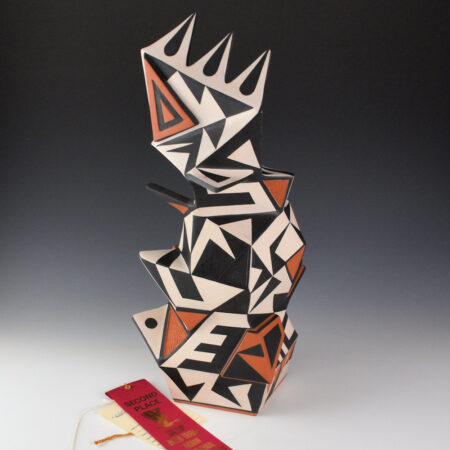 Suina, Jeff - "Obsidian" Tall Jar, Ribbon