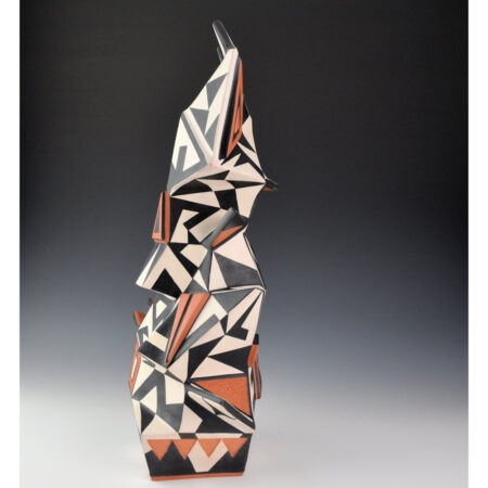Alternative view of Suina, Jeff - "Obsidian" Tall Jar, Ribbon