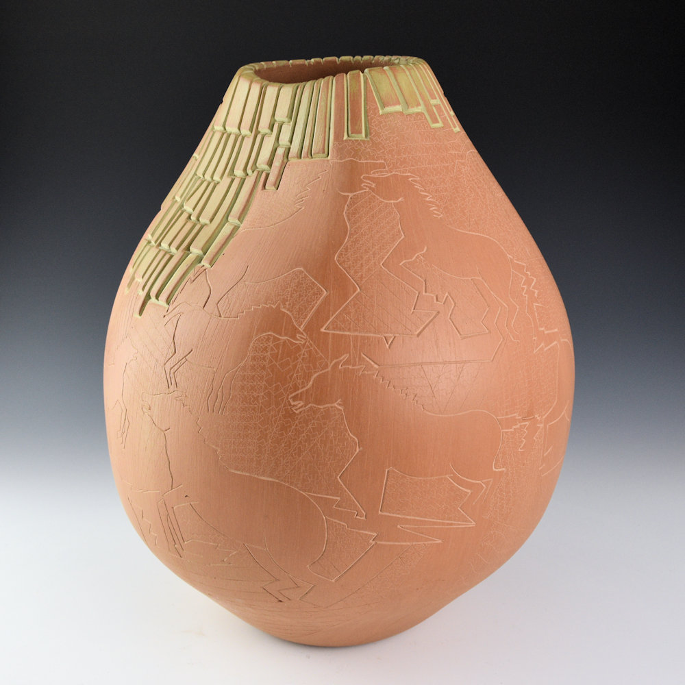Folwell, Jody - 10" Tall "Rez Dogs and Wild Horses" Jar (1980s)