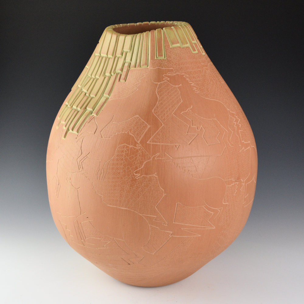 Folwell, Jody - 10" Tall "Rez Dogs and Wild Horses" Jar (1980s) - Image 4