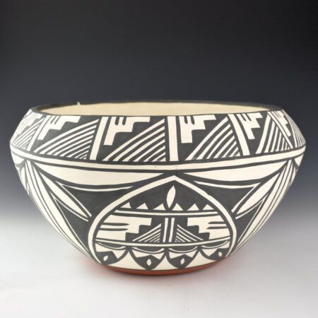 Montoya, John - 12" Wide Sandia Pueblo Bowl with Rain and Plant Designs (1990s)