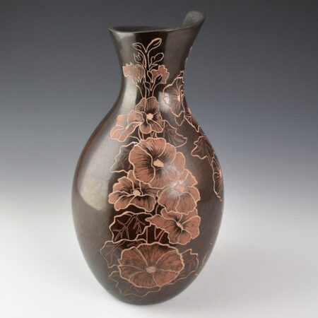 Alternative view of Naranjo, Johnathan - 9" Tall "Hummingbird and Hollyhocks" Jar