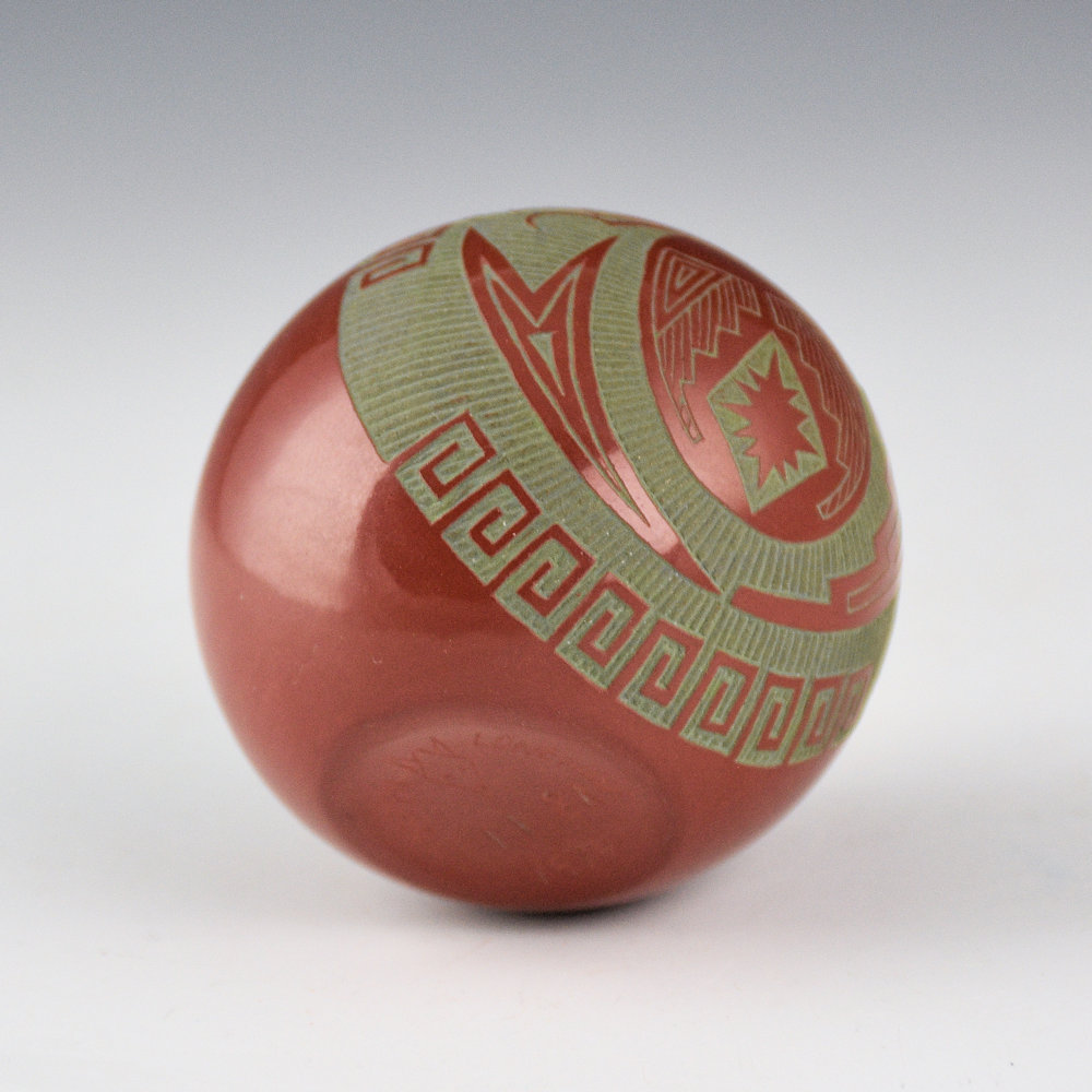 Lonewolf, Joseph - Red and Green"Mimbres Tick" (1974) Published "Pottery Jewels" - Image 5