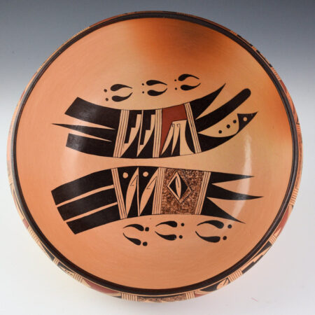 Alternative view of Dewakuku, Kathleen - Open Bowl with Deer Tracks (1980s)