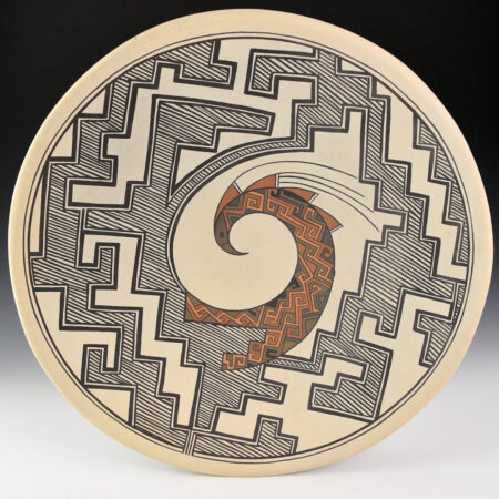 Alternative view of Gutierrez, Lois  - 13" Polychrome Plate with Swirling Bird and Chaco Designs (1980s)