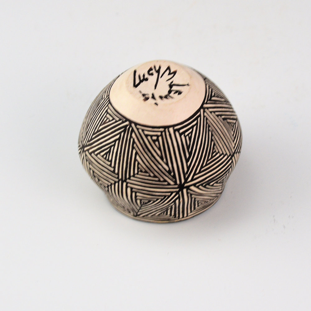 Lewis, Lucy - Small Jar with Fineline Interlocking Stars (1960s) - Image 5