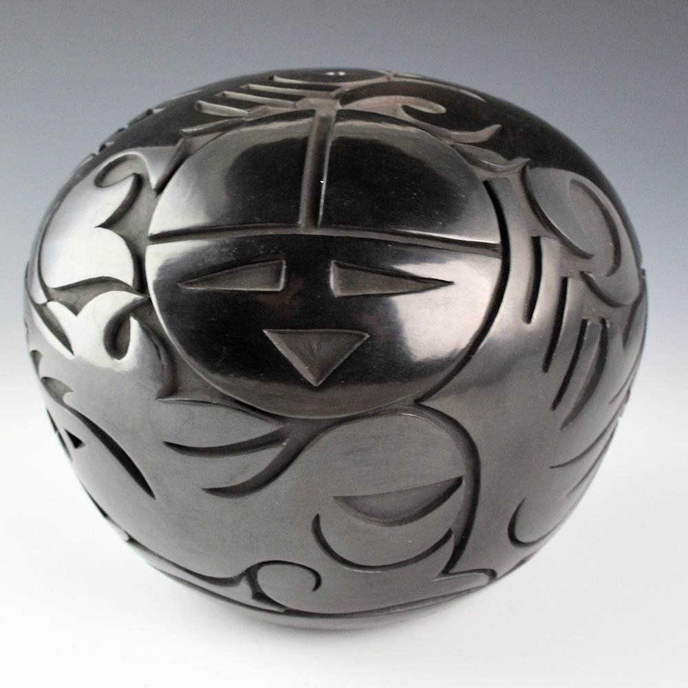 Tafoya , Lucy Year Flower - Large Bowl with Avanyu and Sun Design(1981) - Image 3
