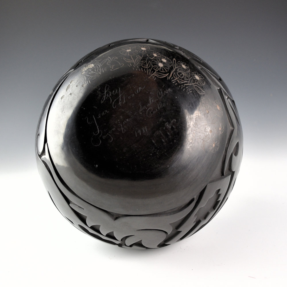 Tafoya , Lucy Year Flower - Large Bowl with Avanyu and Sun Design(1981) - Image 5