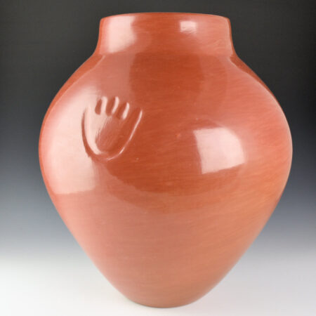 Tafoya, Margaret - 15" Tall Red Storage Jar with Bear Paws (1960s)