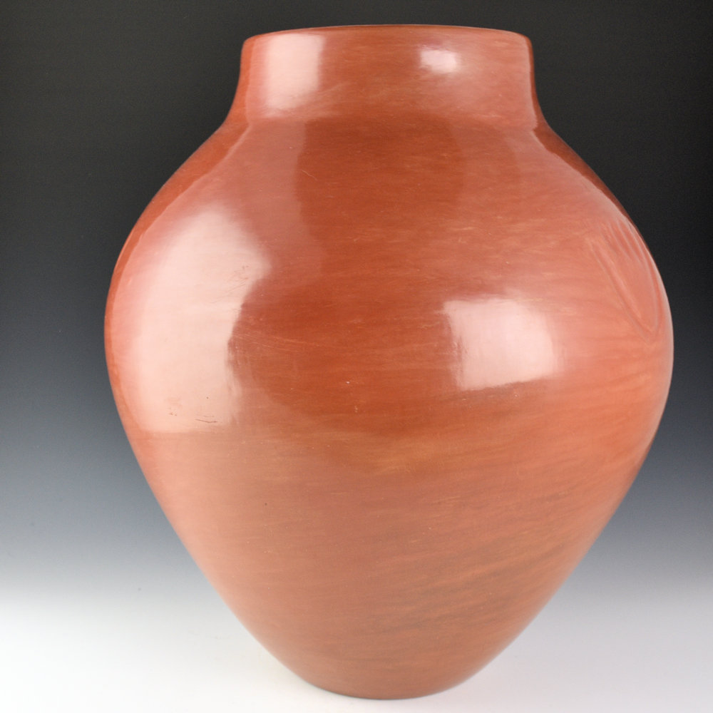 Tafoya, Margaret - 15" Tall Red Storage Jar with Bear Paws (1960s) - Image 3
