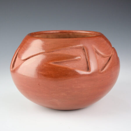 Alternative view of Martinez, Maria - Red Carved Bowl with Rain & Cloud Designs (1930's), Maria/Julian