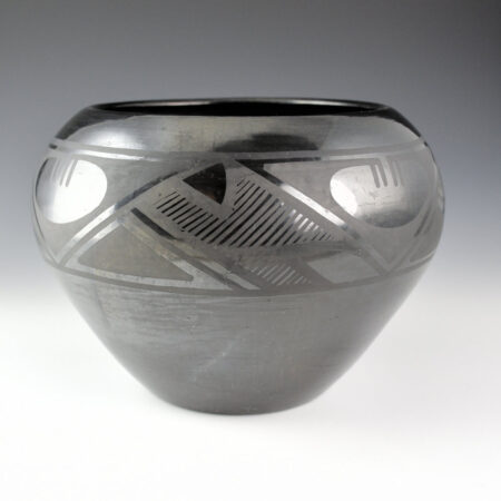 Martinez, Maria - 9" Wide Bowl with Rain and Mountain Designs "Marie + Julian" (1920s)