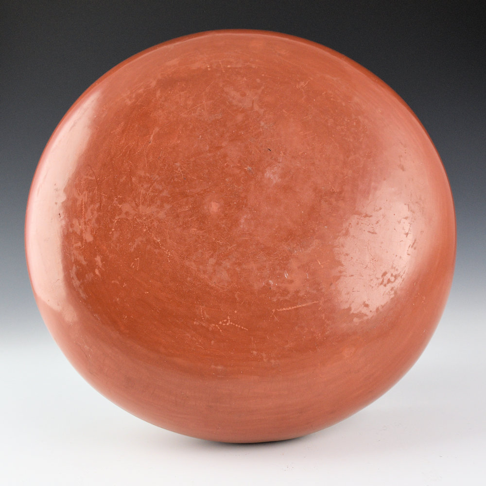 Martinez, Maria - 8" Wide Red Bowl with Cloud and Mountain Designs "Marie + Julian" (1920s) - Image 5